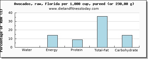 water and nutritional content in avocado