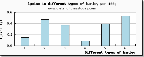 barley lysine per 100g