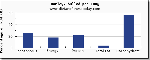 phosphorus and nutrition facts in barley per 100g