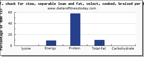 lysine and nutrition facts in beef per 100g