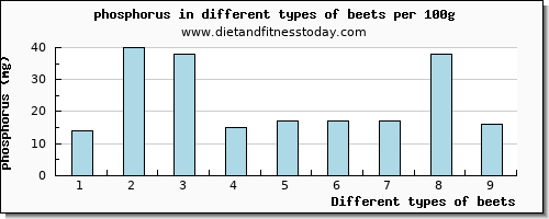 beets phosphorus per 100g