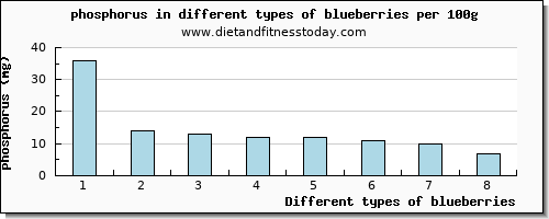 blueberries phosphorus per 100g