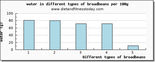 broadbeans water per 100g
