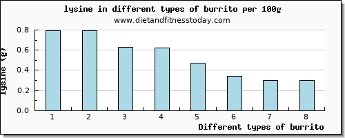 burrito lysine per 100g