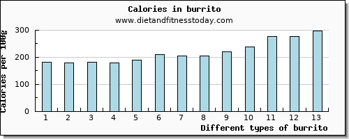 burrito water per 100g