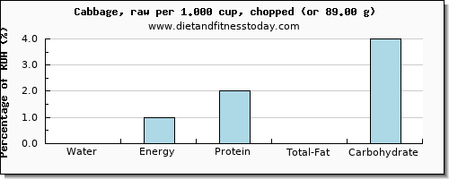 water and nutritional content in cabbage