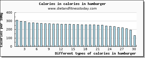 calories in hamburger energy per 100g
