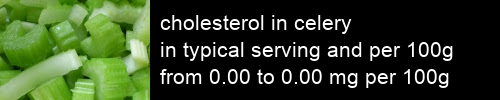 cholesterol in celery information and values per serving and 100g