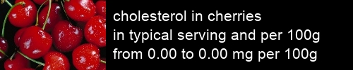 cholesterol in cherries information and values per serving and 100g