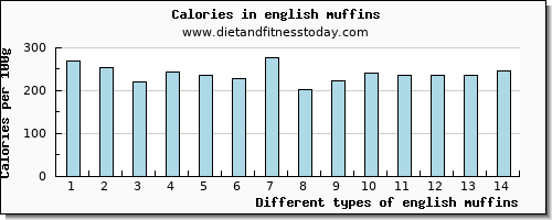 english muffins protein per 100g