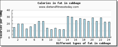 fat in cabbage total fat per 100g