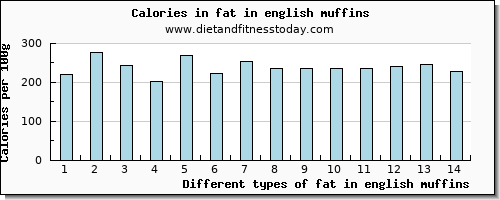 fat in english muffins total fat per 100g