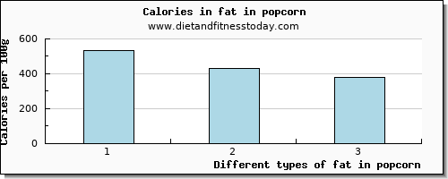 fat in popcorn total fat per 100g