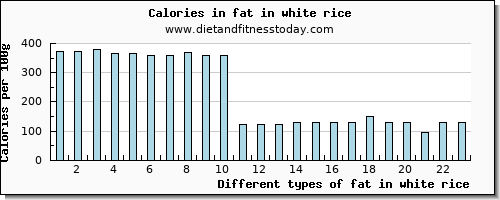 fat in white rice total fat per 100g