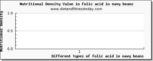 folic acid in navy beans folate, dfe per 100g