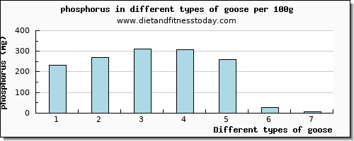 goose phosphorus per 100g