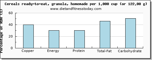 copper and nutritional content in granola