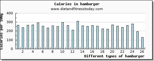 hamburger potassium per 100g