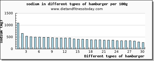hamburger sodium per 100g