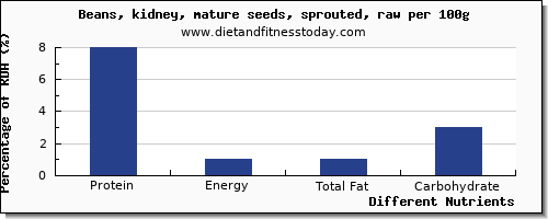 chart to show highest protein in beans per 100g