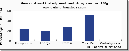 chart to show highest phosphorus in goose per 100g