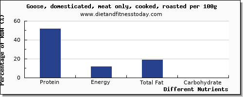 chart to show highest protein in goose per 100g