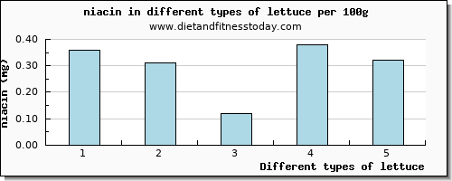 lettuce niacin per 100g