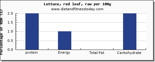 protein and nutrition facts in lettuce per 100g