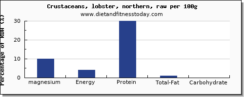 magnesium and nutrition facts in lobster per 100g