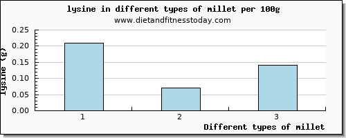 millet lysine per 100g