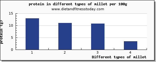 millet protein per 100g