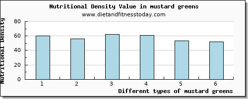 mustard greens iron per 100g