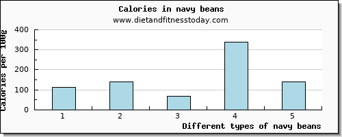 navy beans sodium per 100g