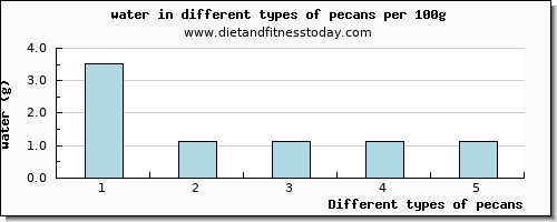 pecans water per 100g