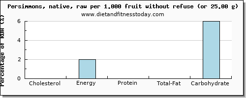 cholesterol and nutritional content in persimmons