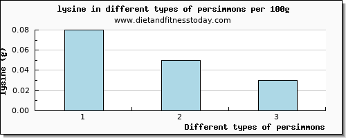 persimmons lysine per 100g