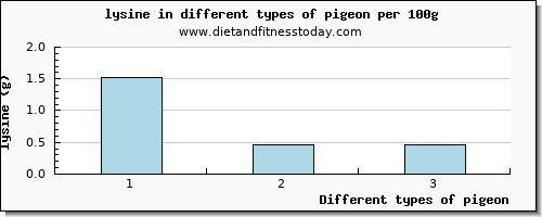 pigeon lysine per 100g