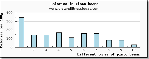 pinto beans fiber per 100g