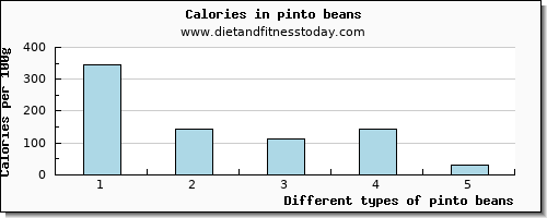 pinto beans glucose per 100g