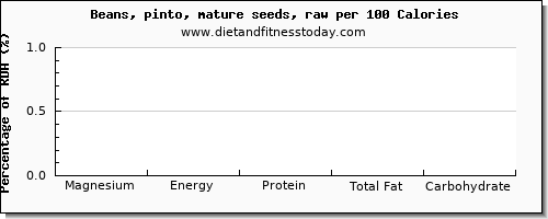 magnesium and nutrition facts in pinto beans per 100 calories