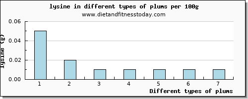 plums lysine per 100g