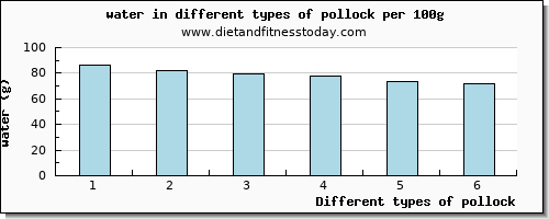 pollock water per 100g