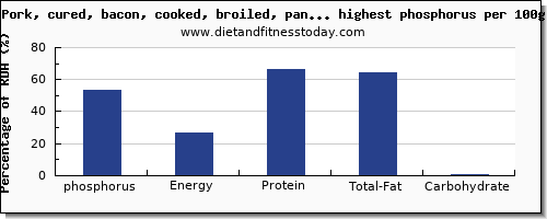 phosphorus and nutrition facts in pork per 100g