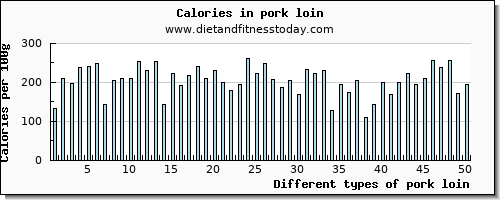 pork loin iron per 100g