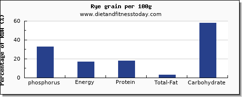 phosphorus and nutrition facts in rye per 100g