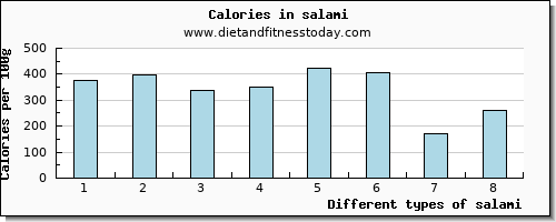 salami cholesterol per 100g