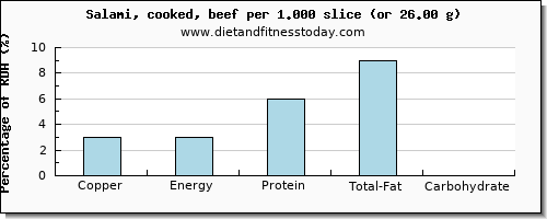 copper and nutritional content in salami