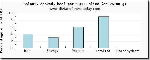 iron and nutritional content in salami