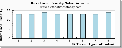 salami iron per 100g