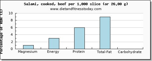 magnesium and nutritional content in salami